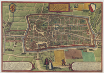 214773 Plattegrond van de stad Utrecht met directe omgeving; met weergave van het stratenplan, wegen, watergangen, de ...